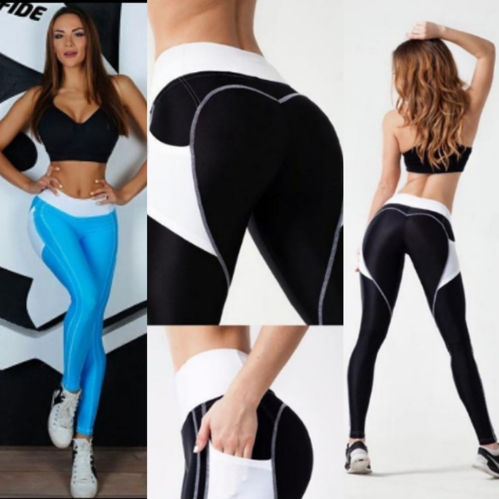 Yoga Gym Leggings Pants w/Pockets - Picture 1 of 4
